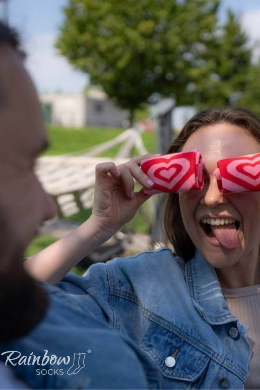 Meias COUPLE BOX 2 pares Caixa com corações Meias COUPLE BOX 2 pares Caixa com corações