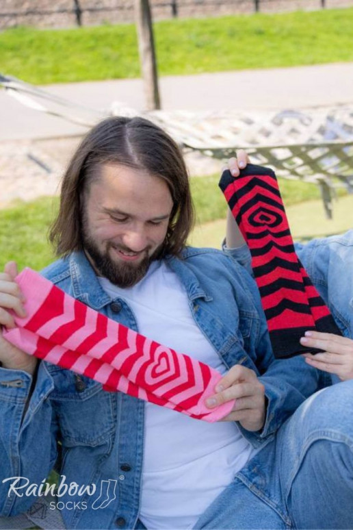 Meias COUPLE BOX 2 pares Caixa com corações Meias COUPLE BOX 2 pares Caixa com corações