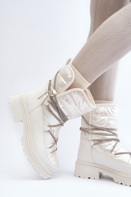 Botas de neve quentes na cor branca Rilana