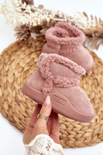 Botas de neve infantis com fechos adesivos na cor rosa Unitia 2