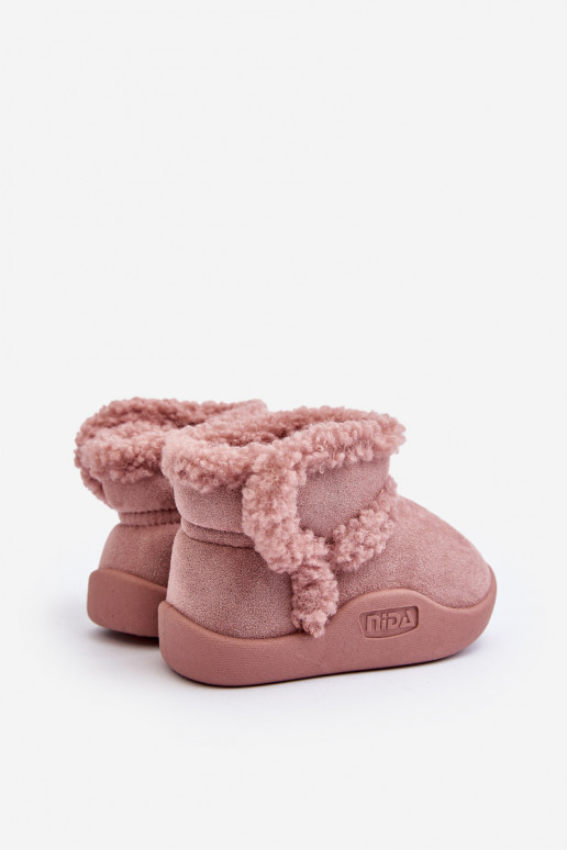 Botas de neve infantis com fechos adesivos na cor rosa Unitia