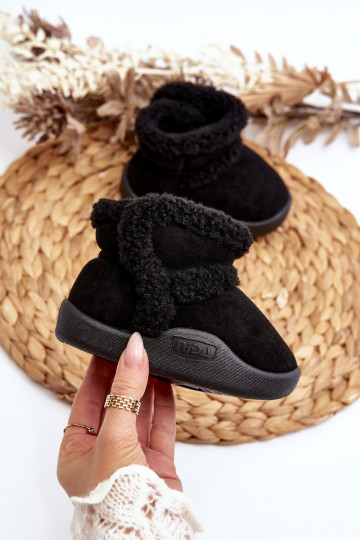 Botas de neve infantis com fechos adesivos na cor preta Unitia 2