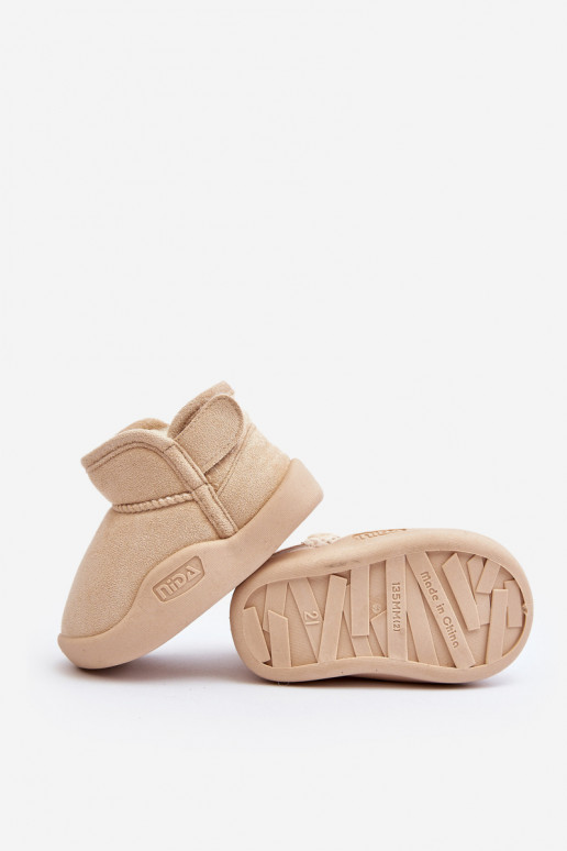 botas de neve Crianças aquecidas com pele dentro da cor bege Benigna