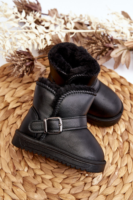 Botas de neve Eco infantis com tiras na cor preta Orinor Botas de neve Eco infantis com tiras na cor preta Orinor