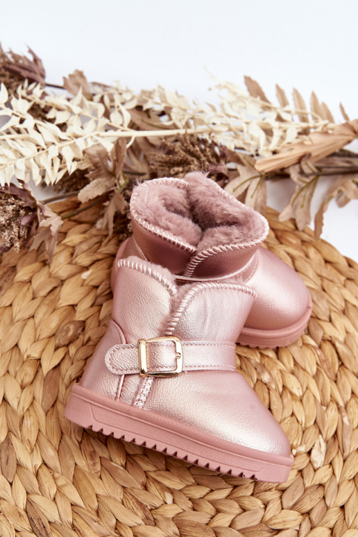 Botas de neve ecológicas infantis com tiras rosa Orinor Botas de neve ecológicas infantis com tiras rosa Orinor