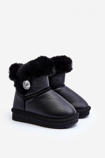 botas de neve aquecidas com pelo na cor preta Bessie