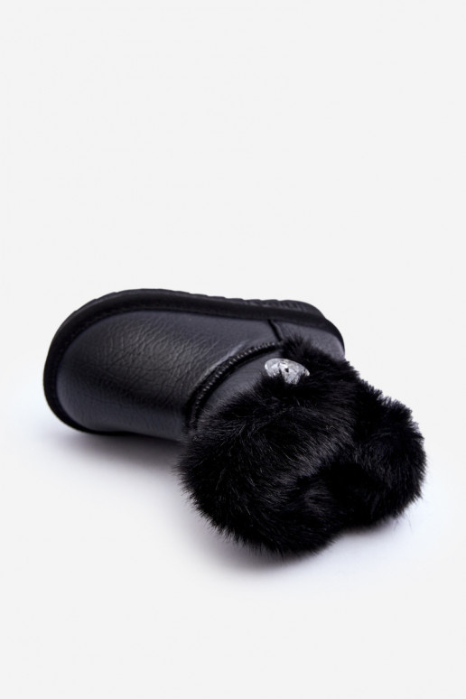botas de neve aquecidas com pelo na cor preta Bessie