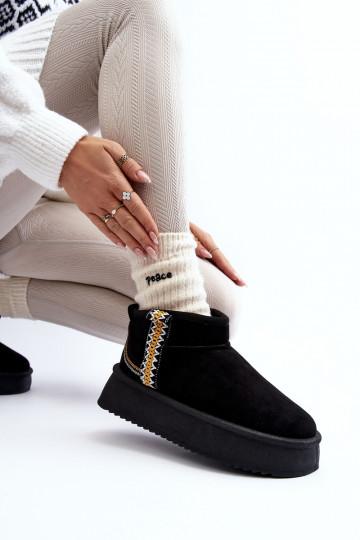 botas de neve com plataforma estampada em Udra preto