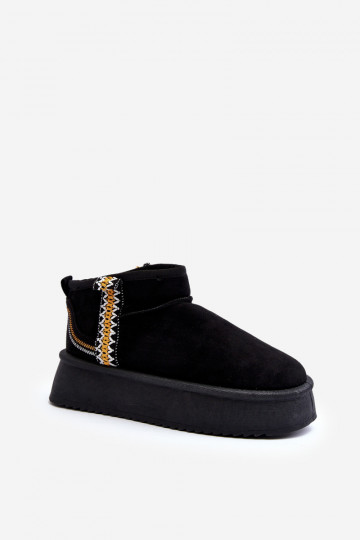 botas de neve com plataforma estampada em Udra preto 2