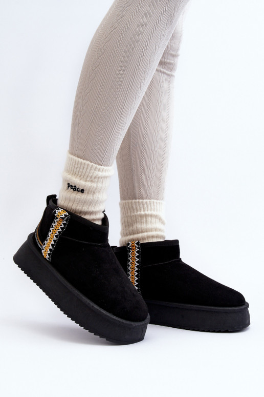 botas de neve com plataforma estampada em Udra preto