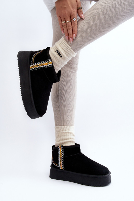 botas de neve com plataforma estampada em Udra preto