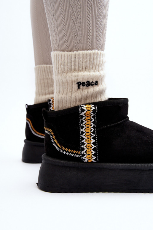 botas de neve com plataforma estampada em Udra preto