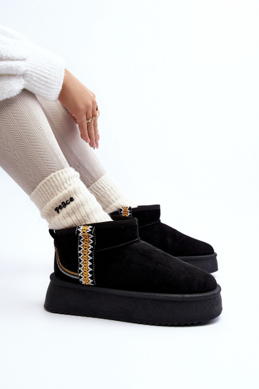 botas de neve com plataforma estampada em Udra preto