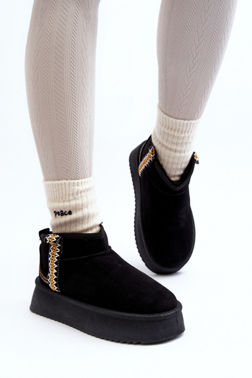 botas de neve com plataforma estampada em Udra preto