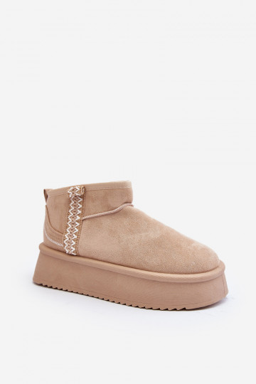 botas de neve com plataforma estampada em bege Udra 2