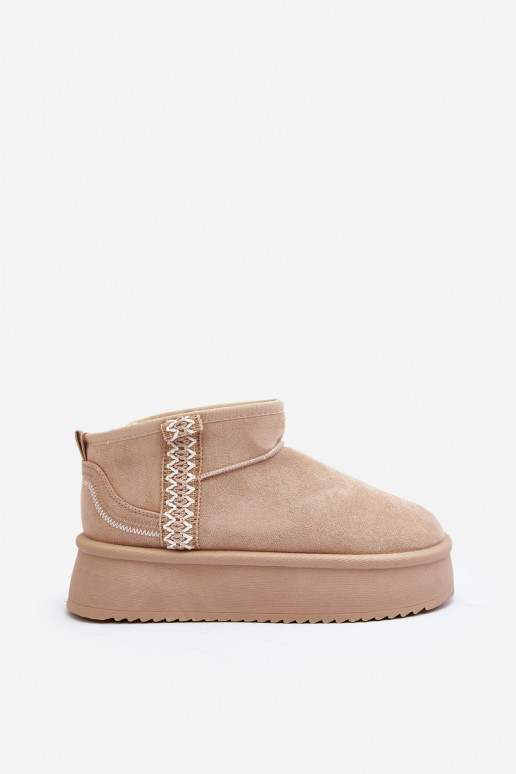 botas de neve com plataforma estampada em bege Udra
