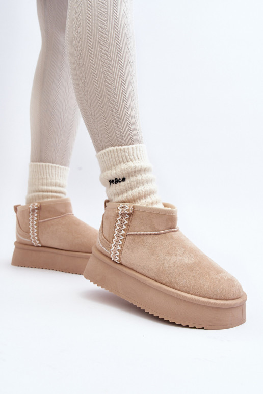 botas de neve com plataforma estampada em bege Udra