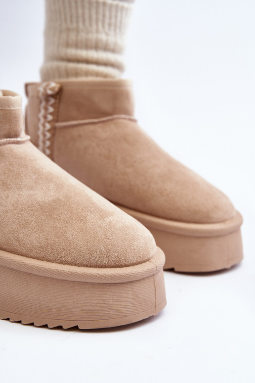 botas de neve com plataforma estampada em bege Udra