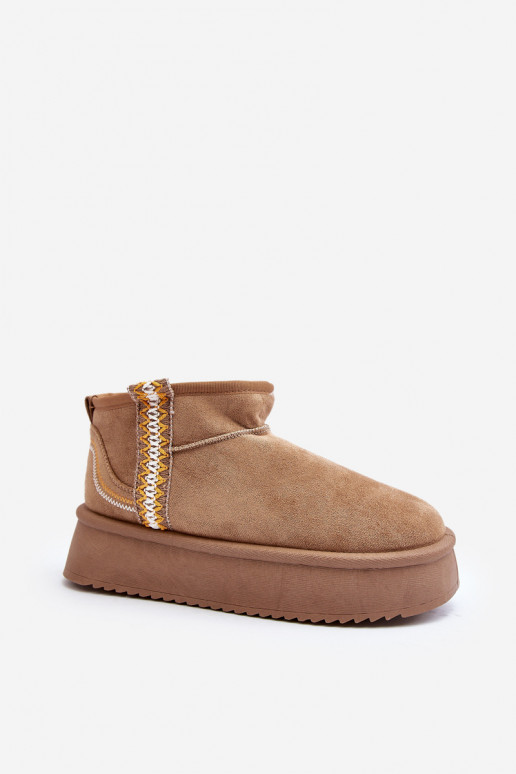 botas de neve com plataforma estampada em Udra marrom