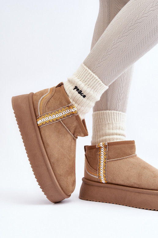 botas de neve com plataforma estampada em Udra marrom