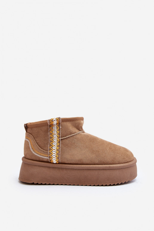 botas de neve com plataforma estampada em Udra marrom