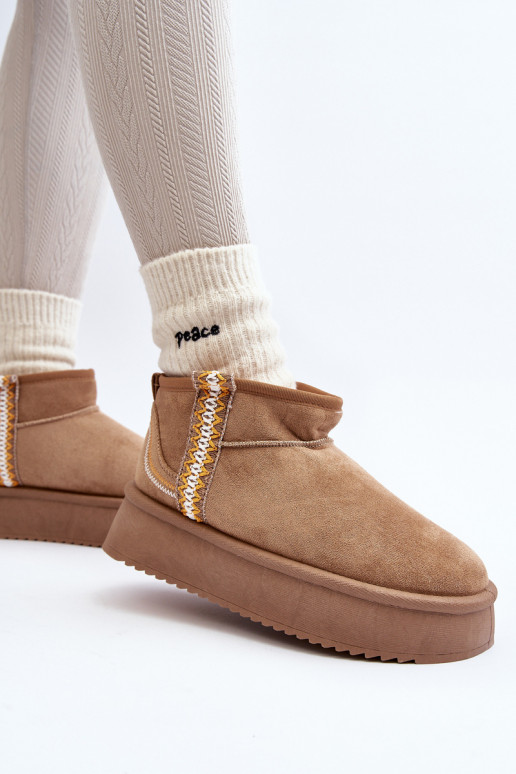 botas de neve com plataforma estampada em Udra marrom