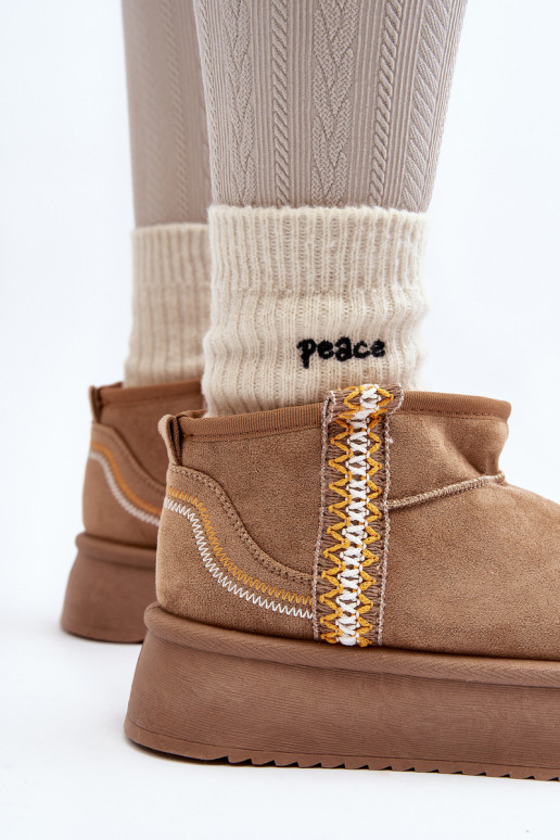 botas de neve com plataforma estampada em Udra marrom