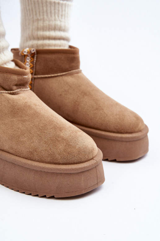 botas de neve com plataforma estampada em Udra marrom