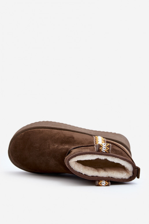 botas de neve com plataforma estampada em cáqui Udra botas de neve com plataforma estampada em cáqui Udra