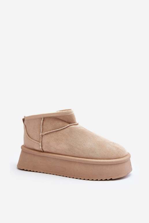 botas de neve com sola maciça bege Caliksa