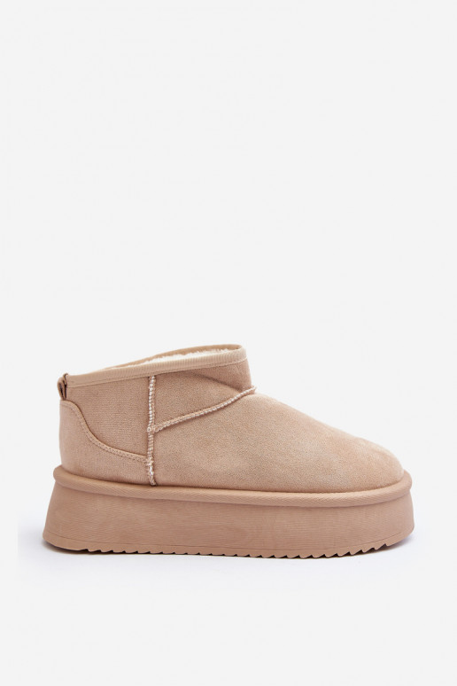 botas de neve com sola maciça bege Caliksa