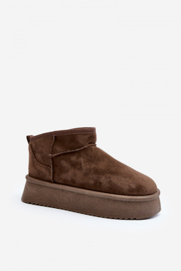 botas de neve com sola enorme na cor cáqui Caliksa