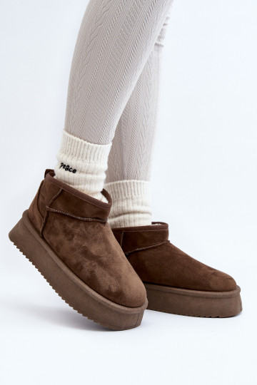 botas de neve com sola enorme na cor cáqui Caliksa 2