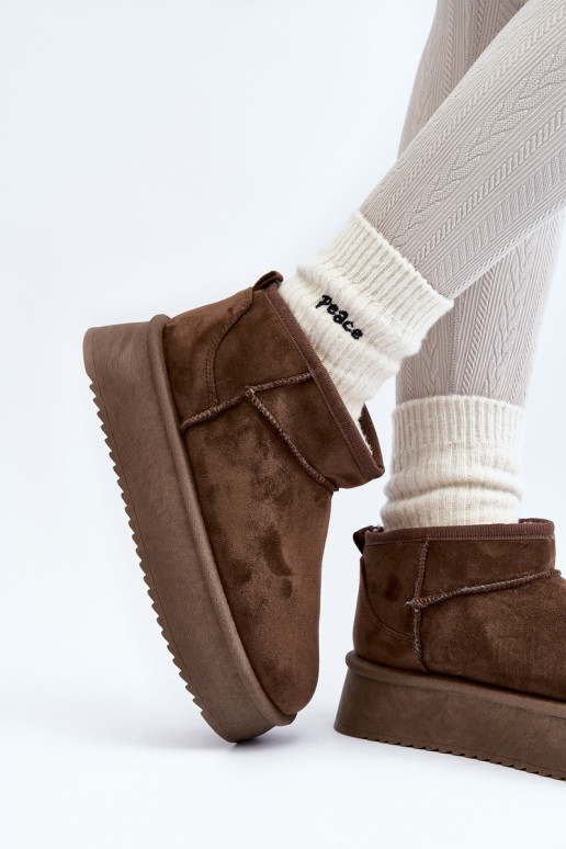 botas de neve com sola enorme na cor cáqui Caliksa