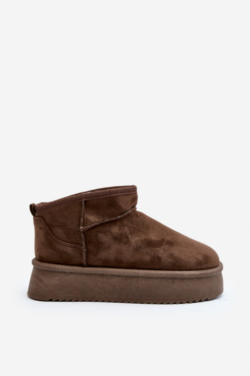 botas de neve com sola enorme na cor cáqui Caliksa
