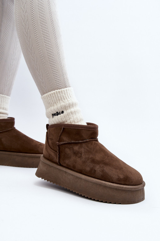 botas de neve com sola enorme na cor cáqui Caliksa