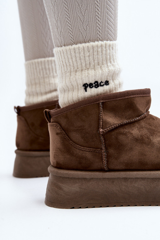 botas de neve com sola enorme na cor cáqui Caliksa