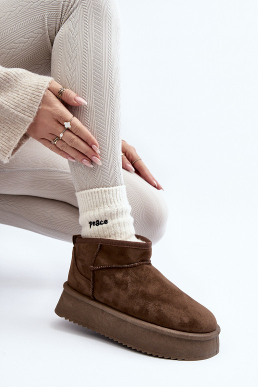 botas de neve com sola enorme na cor cáqui Caliksa
