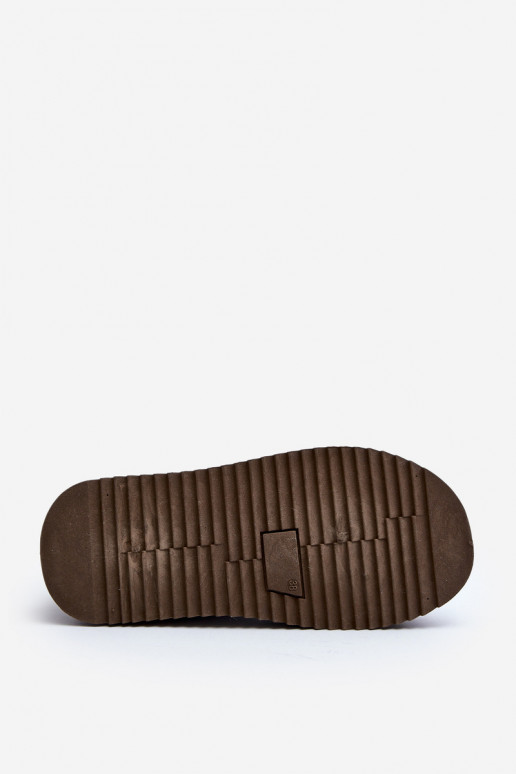 botas de neve com sola enorme na cor cáqui Caliksa botas de neve com sola enorme na cor cáqui Caliksa