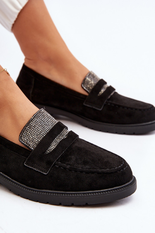 Mocassins decorados na cor preta para Dananei