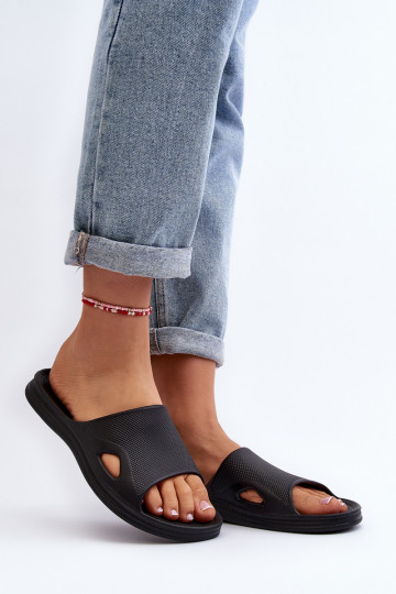 Modelo clássico Chinelos femininos na cor preta Juniria 2