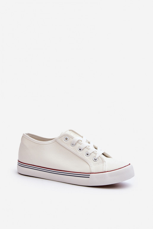 Sapatos femininos confeccionados em couro ecológico na cor branca Lirean