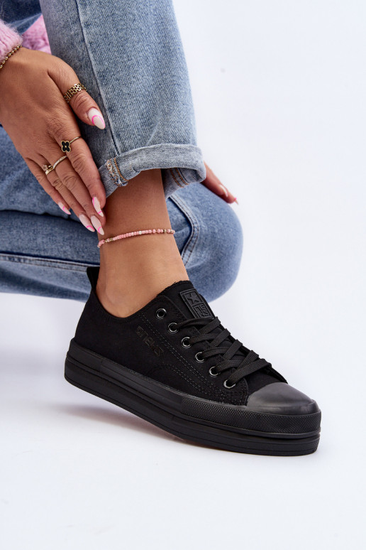 Tênis têxtil na cor preta Staneva