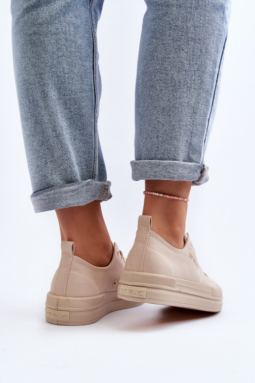 Tênis têxtil cor bege Staneva