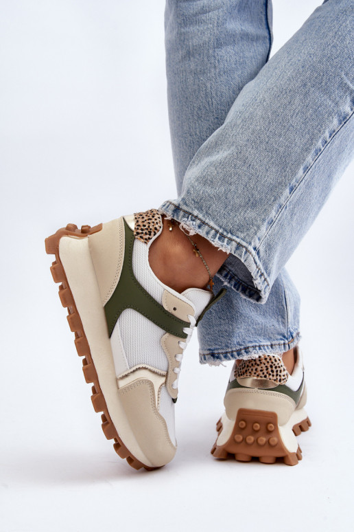 Modelo de tênis calçado esportivo calçado bege-verde cor Ralita Modelo de tênis calçado esportivo calçado bege-verde cor Ralita