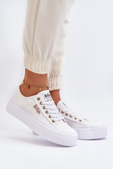 Sapatos plataforma femininos Lee Cooper LCW-24-31-2725 branco 2