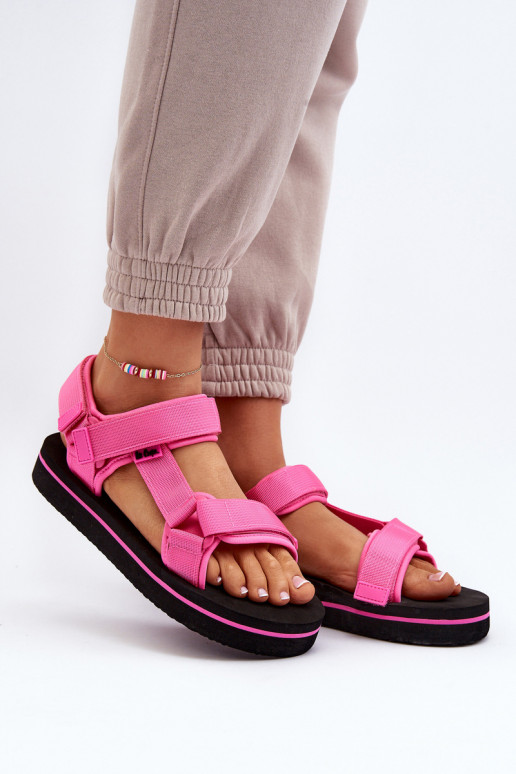 Sandálias femininas com plataforma Lee Cooper LCW-24-05-2750L cor rosa