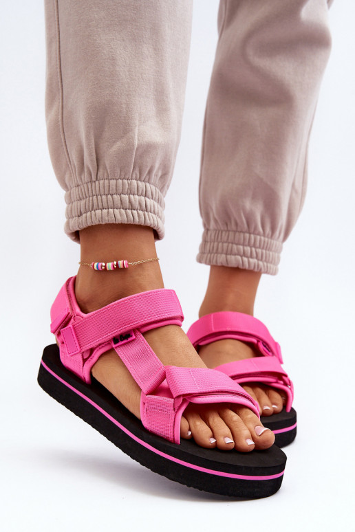 Sandálias femininas com plataforma Lee Cooper LCW-24-05-2750L cor rosa