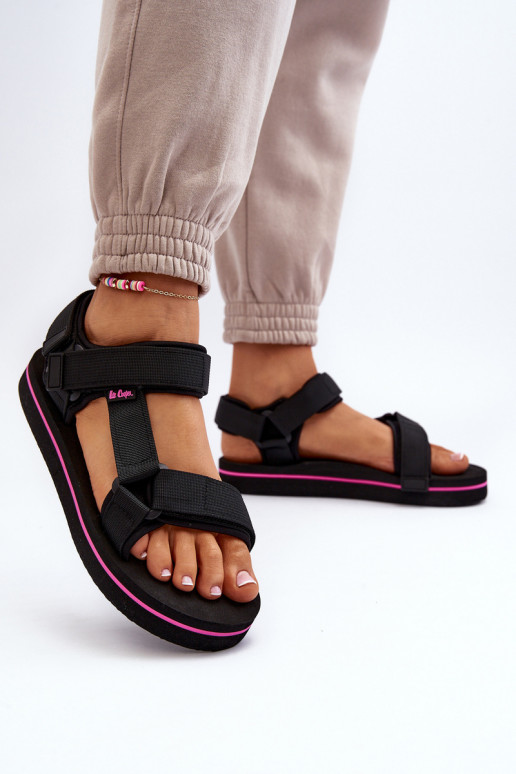 Sandálias femininas com plataforma Lee Cooper LCW-24-05-2751L cor preta Sandálias femininas com plataforma Lee Cooper LCW-24-05-2751L cor preta