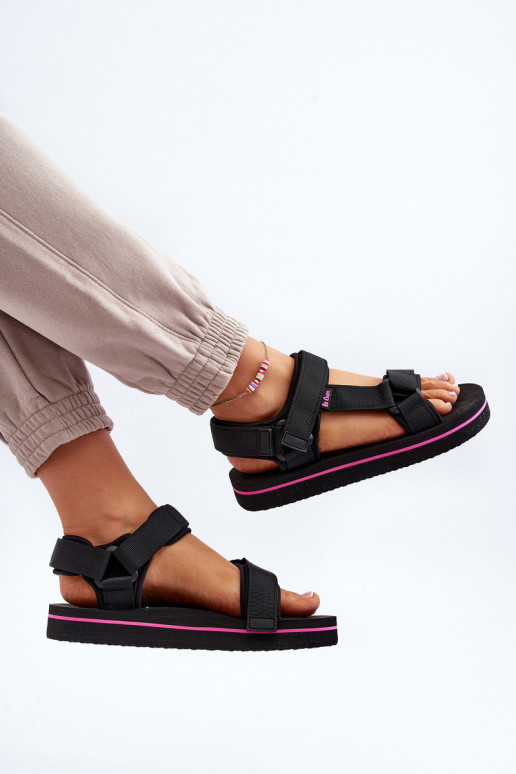Sandálias femininas com plataforma Lee Cooper LCW-24-05-2751L cor preta